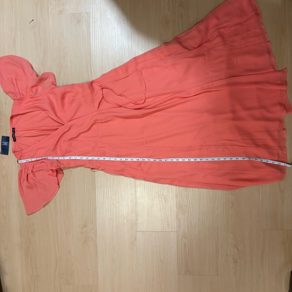 NWT Abercrombie & Fitch Coral Wrap Midi Dress Women’s Small Feminine - Picture 14 of 16
